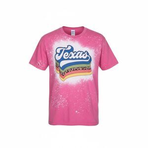 TEXAS STATE BLEACHED PATRIOTIC LONE STAR CASUAL COLORFUL CREWNECK T-SHIRT SZ. XL
